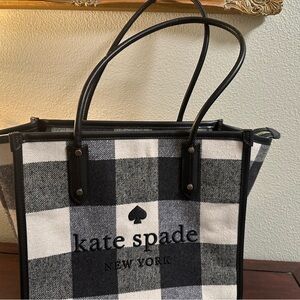 Kate Spade Black and White Plaid Tote